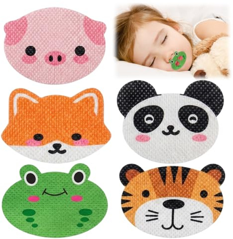 60PCS Bandes Buccales pour Dormir, Mouth Tape for Sleeping, Mouth Tape Améliore la Qualité du Sommeil, Design Cartoon Adhésif Doux Et Respirant, Convient de 3 à 12 ans