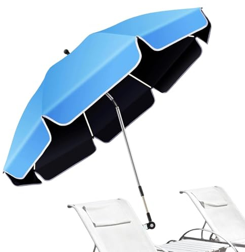 Genérico Sombrilla Para Silla De Playa,Clip Sombra Solar Ajustable 360° - Sombrilla De Pesca Con Abrazadera | Vacaciones De Playa, Patio, Jardín, Exterior, Camping, Pesca Y Balcón