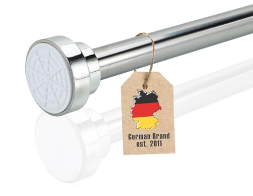 INTIRILIFE Barra telescópica Plata 55-85 cm- Barra Extensible, Acero Inoxidable, Regulable, Antideslizante, versátil sin taladrar ni atornillar- Barra de sujeción Barra de Cortina de Ducha