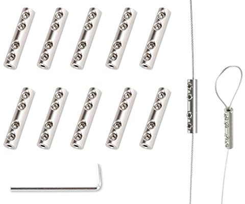 SCHILDER Systeme 10 Stück Edelstahl-Seilverbinder | hochwertiger Edelstahl | für Seile von Ø 0,3-1,5 mm | zum Verlängern und Verbinden von Seilen | einfache Montage
