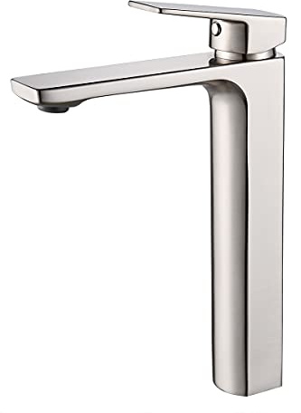 VOTON Vessel Sink Facuet Brushed Nickel Single Handle Tall Bathroom Sink Faucet Vanity Bathroom Faucet, Rv Lavatory Vanity Faucet Basin Mixer Tap Solid Brass 1.2 GPM