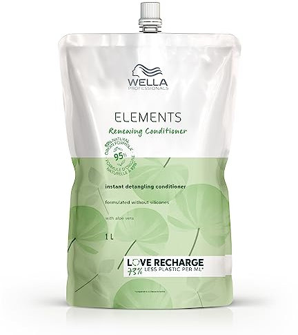 Wella Professionals Elements Renewing Conditioner – Anti Frizz Haarspülung mit natürlichen Inhaltsstoffen für trockenes Haar und empfindliche Kopfhaut – Nachfüllpack 1 l
