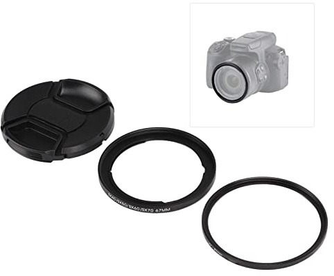 Goshyda 67-mm-Kamera-UV-Filter, Filterring-Objektivkappen-Set, für SX40/SX50/SX60/SX70-Kameras