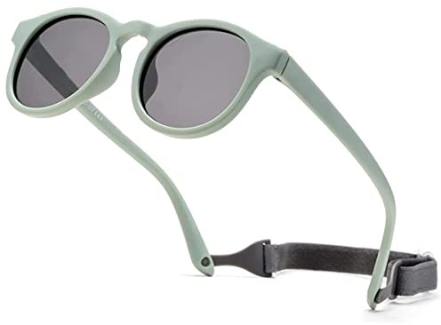 iNszkoos Polarisierte Baby Sonnenbrille mit Riemen Verstellbar für Kleinkinder, Outdoor UV-400-Schutz, weicher Silikonrahmen, Baby-Sonnenbrille für 0-36 Monate Kleinkinder Neugeborene Jungen Mädchen