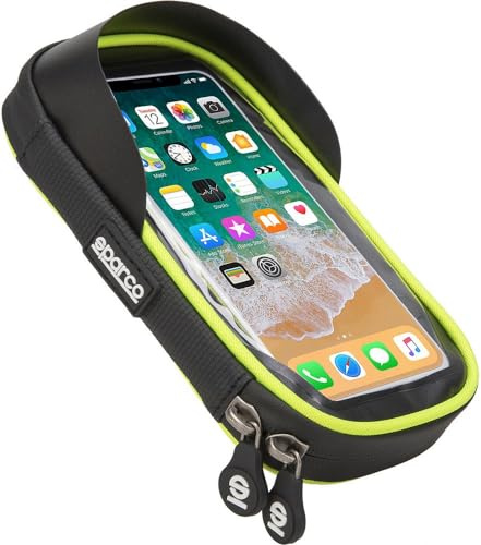 Sparco Blaue wasserdichte Mikrofaser-Fahrradhandytasche Mit Touchscreen Und Doppeltem Reißverschluss