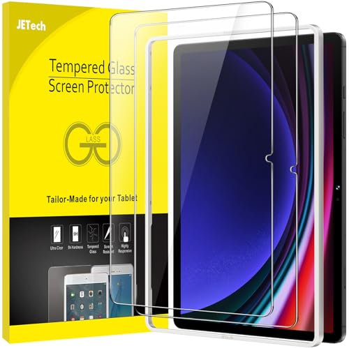 JETech Pellicola Protettiva per Samsung Galaxy Tab S9 11 Pollici e Galaxy Tab S10 FE / S9 FE 10,9 Pollici, con Strumento di Installazione Facile, Vetro Temperato, HD Chiaro, Pacco da 2