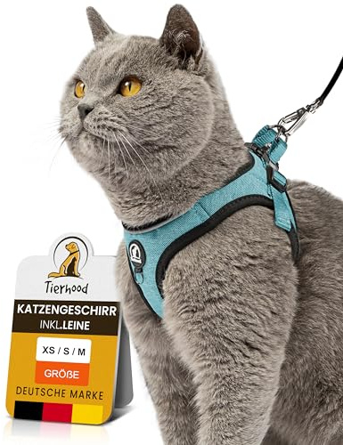 Pettorina per Gatti con Guinzaglio - Pettorina Gatto - Pettorina per Gatti - Guinzaglio per Gatti - Blu, S