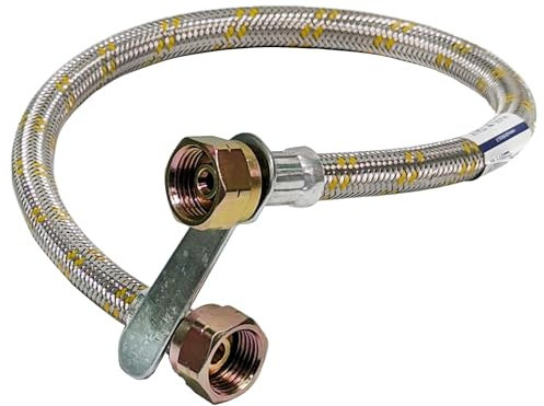 Sicignano | Tubo Flessibile GPL, F/F - Gas Propano Butano Liquido - Raccordo per Tubo Flessibile Conforme a UNI CIG 7140 - con Chiavetta, 20x14 mm, Pressione Massima 10 Bar (50 cm)