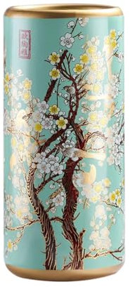 ZAJ Vintage Ceramic Umbrella Stand Chinese Porcelain Umbrella Holder Vase Bird and Flower Umbrella Rganizer Floor Standing Cane Holder for Home