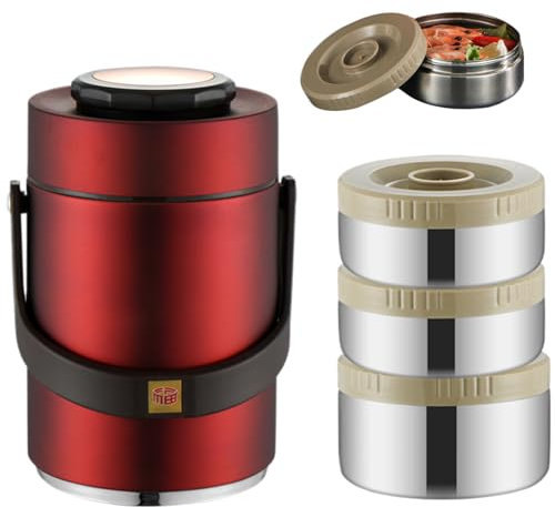 Boîte à lunch thermique portable, récipient alimentaire isolé de 67 oz, thermos alimentaire, récipient à déjeuner de nourriture chaude, boîte à lunch thermique à triple couche, avec couvercle à l'épr
