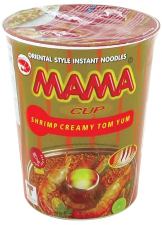 Nouilles Instantanées Mama 70g/Bol - Offres de 6, 12 et 24 Bol - Livraison Gratuite France (12, Crevette Tom Yum et Crème)