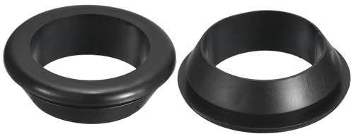 QUARKZMAN 2 Pcs Pasacables Arandelas de Goma, 50mm ID 60mm Agujero de Perforación Tapones de Agujero Redondos de Doble Lado para Pasacables, Junta de Cableado Eléctrico, Negro