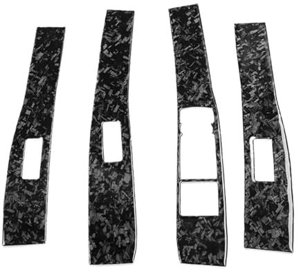 4 stücke Tür Fenster Bedienfeld Dekoration Patch Beschlagen Textur Auto Aufkleber 2021 Kompatibel for Mustang Mach E Innen(for RHD)