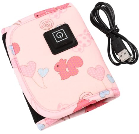 ORFOFE Tragbarer Babyflaschenwärmer USB mit 3-stufiger Temperaturregelung aus Velours Isolierende Milchflaschenwärmer Abdeckung für Unterwegs und Hause Zufällige Farbe