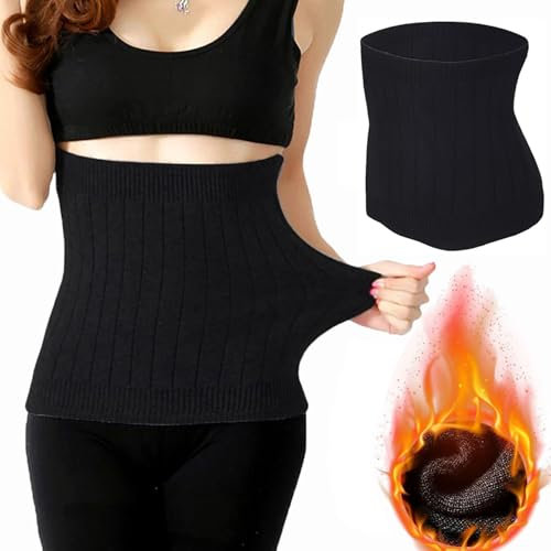 HREDZEO Damen Rückenwärmer Kaschmir Nierenwärmer, Gestrickter Lendenwärmer Wärmer Taillen Beschützer, Elastischer Wärmegürtel für Den Unteren Rücken
