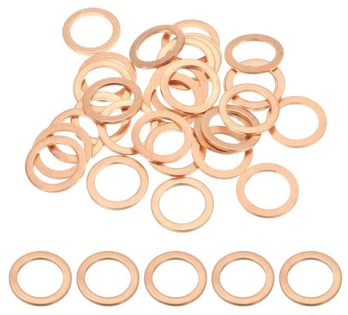 PATIKIL 30pcs Arandela de Cobre M16, Anillo de Sellado, 22x16x1.5mm(OD*ID*Grosor) Junta Plana Métrica Crush Accesorios Hidráulicos para Tornillos Perno Tapones de Cárter Drenaje de Aceite