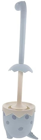 Ipetboom Cartoon Dinosaur Toilet Brush with Holder Blue Cute Bathroom Cleaning Brush for Bathtub Floor and Toilet Scrubbing Accessories Household Use