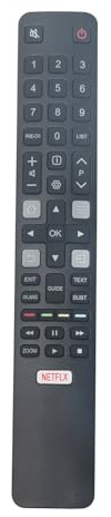 AULCMEET Télécommande,06-IRPT45-IRC802N IRC802N Nouvelle télécommande de Remplacement pour fit for TCL 4K Smart TV U49P6006 U49P6016 U49P6036 U49P6046 U50P6016 U50P6046 U55P6006 U55P6016