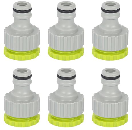 6 Stück Wasserhahn Anschluss, Garten Hahnverbinder Wasserhahnanschluss | 2-in-1 Garten Schraubgewinde Hahnverbinder,Schlauchanschluss Set für Bewässerungs, Kunststoff Schlauch Anschluss