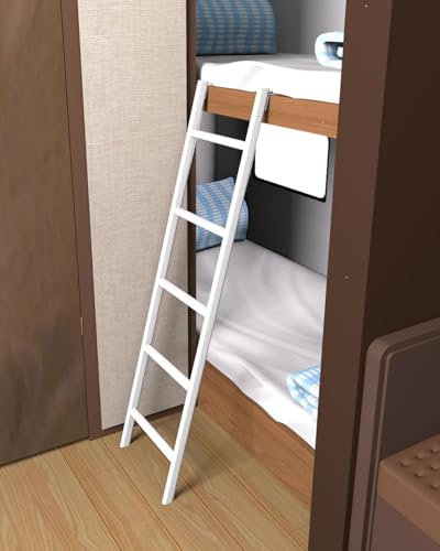 Etagenbettleiter Dorm Loft Home nur für Zwillinge – 45/50/55/59/61/63/65/69/73, robuste Kurze Trittleiter aus Metall mit 2 Haken, einfach zu montieren