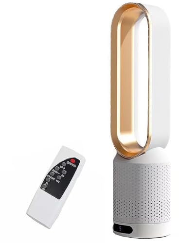 2 in 1 air Purifier bladeless Tower Fan,leafless Tower Fan for Home Office use,90° oscillating Floor Standing Fan with Remote,8 speeds,120min Timer,LED Touch Screen,22inch Desk Fan