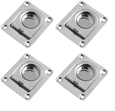 Anelli a D per montaggio a filo in acciaio inossidabile, 55 x 65 mm, Ancoraggi di fissaggio pesanti, per barche, rimorchi, camion, fissaggio a pavimento, metallo di grado 304