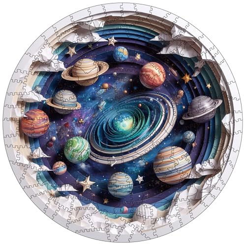 Holzpuzzle Erwachsene, Planet Holzpuzzles 200 Teile, Einzigartiges Tierform Holz Puzzle, Wooden Puzzle sind Kreative Familie und Freunde