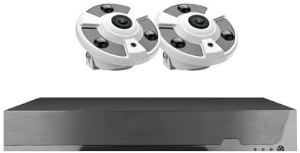 Kit NVR Poe 8MP 8CH Sistema di telecamere di Sicurezza panoramiche Tuya 360 4K HD Rilevamento Umano Telecamera IP CCTV Set di videosorveglianza 4CH(None,2 Cameras Kit_EU Plug)