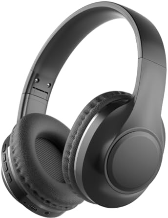 KQLHLHDYZ Auriculares Bluetooth sobre la oreja, auriculares inalámbricos con cancelación activa de ruido, auriculares plegables portátiles con micrófono de reducción de ruido estéreo HiFi integrado