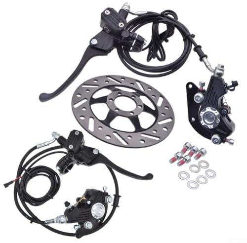 Ensemble de frein à disque hydraulique pour vélos électriques pliants avec frein à coupure de puissance, construction en alliage d'aluminium et réservoir de liquide de frein visuel prenant en charge