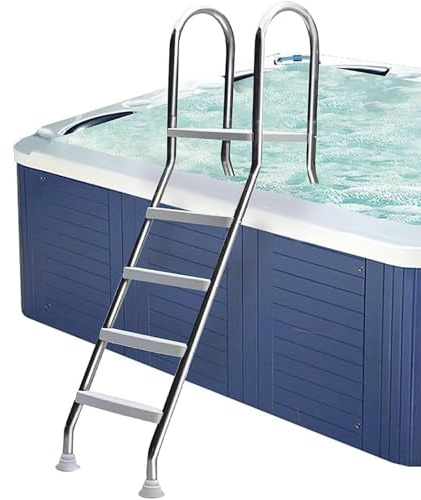 Échelle de piscine robuste – Escalier de piscine hors sol en acier inoxydable avec pédales antidérapantes, assemblage facile et escalade pour le jardin ou la maison