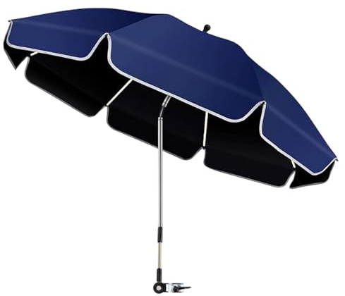Generico Ombrello per sedie con morsetto,Tettuccio Regolabile A 360° Con Clip E Protezione UV,Ombrello Da Sedia Pieghevole - Per vacanze al mare patio giardino esterno campeggio balcone pesca