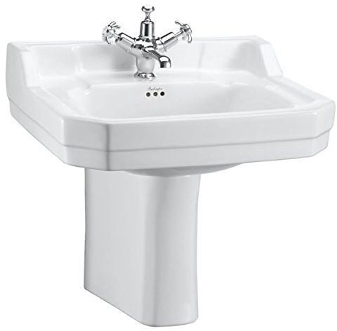 Casa Padrino porcelain washbasin with half pedestal 56 x 47 x H. 56 cm