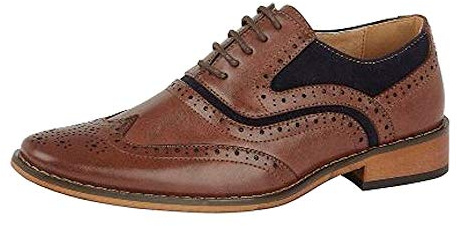 Goor M499B Brun/marinblå Oxford Brogue-skor för män
