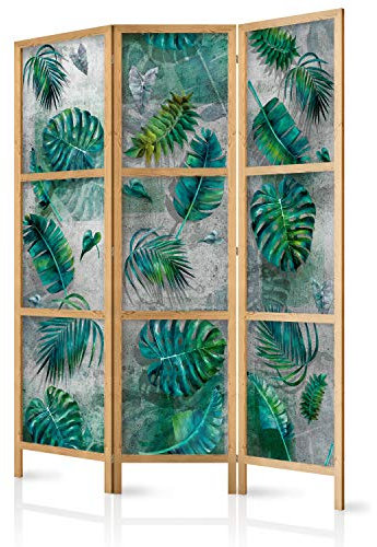 murando Room divider Tropical leaves 135x171cm / 54x68 3 pieces Non-Woven Canvas Single-Sided Folding Screen Privacy wood pattern design hand made Home office Japan b-A-0376-z-b
