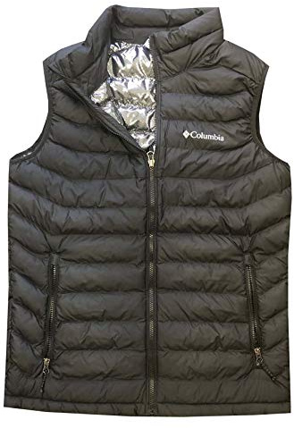 Columbia Mens White Out Omni-Heat Puffer Vest, Black, Large
