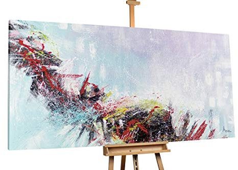 KunstLoft® XXL Gemälde 'Organised Confusion' 200x100cm | original handgemalte Bilder | Striche Abstrakt Bunt | Leinwand-Bild Ölgemälde einteilig groß | Modernes Kunst Ölbild