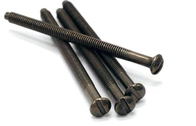 Electrical Screws M3.5 x 50mm for fixing Sockets Plugs or Switches Nickel Black Pack of 4 (50mm Length)