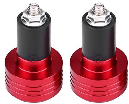 22mm Motorrad Lenkergriffe Aluminium Universal 7/8 Zoll Griffe mit Gewichtsausgleichsstecker für Motorrad Roller Quad (Rot)