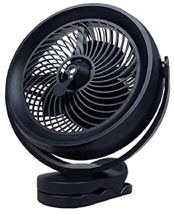Clip ventilatore da 8 pollici sul ventilatore, ventilatore a spruzzo di raffreddamento azionato a batteria, ventilatore da tavolo ricaricabile USB 3 velocità, con serbatoio dell'acqua 200ml per l'uffi