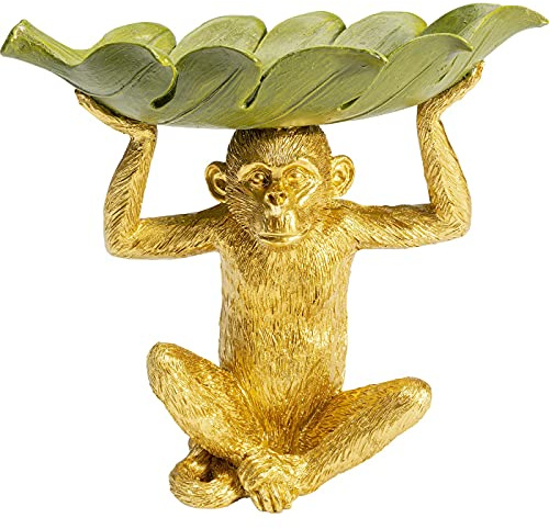 Kare Design Deko Schale Banana Leaf, Gold, 22x24x14 cm