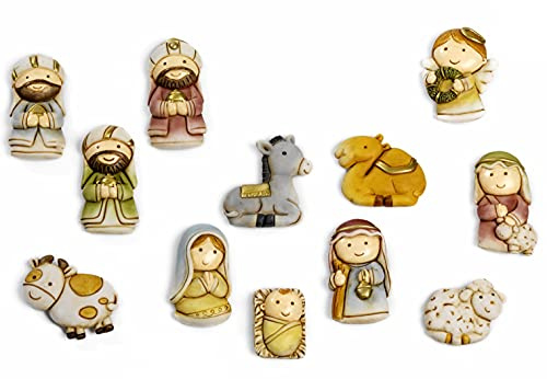 Paben Articoli Religiosi Set 12 Pezzi Calamitati Presepe Gruppo Natività Spiritoso 5,2 cm in Resina