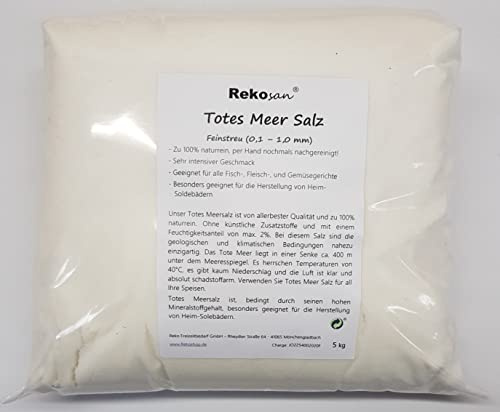 Rekosan ® Totes Meersalz Feinstreu 0,2 - 1,0 mm, 5 kg aus Jordanien (Speisesalz/Badesalz)