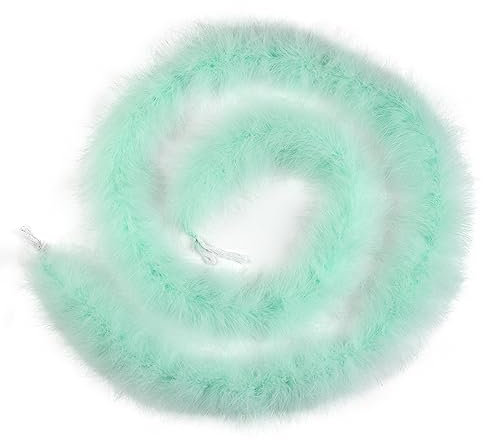 Fearafts 22 Gramm flauschige Marabufedern, Boas zum Basteln, Kostüm, Boa-Zubehör, Hochzeitsdekoration, Weihnachtsbaumfedern, Boas, 2 Yards/pcs (Minzgrün)