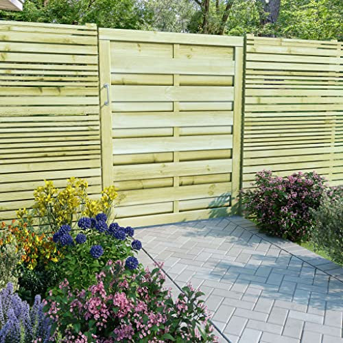 Leepesx Portillon de Jardin Bois Portillon de Clôture Portillon Exterieur Bois de pin imprégné 100 x 125 cm Vert