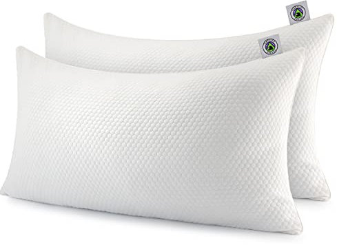 Martian Dreams Martian Made LunaCore Hybrid Pillow, Microfibre & Shredded Memory Foam Fill, Medium to Firm, Hypoallergenic (Super King Size 50x90cm) 2 Pack, For Side Sleepers Collection