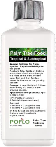 POFLO Palm Tree Liquid Fertilizer HighTech NPK, Root, Soil, Foliar, Fertiliser - Professional Plant Food (1000ml)