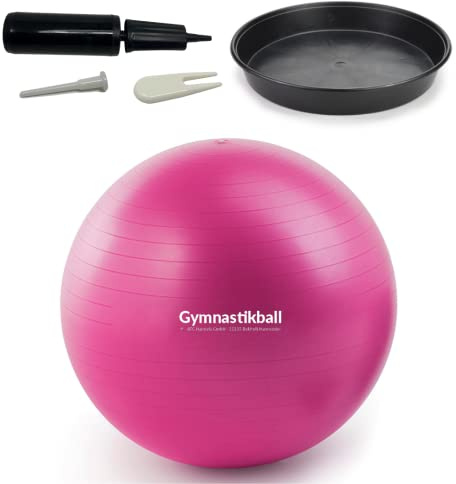 ATC Handels GmbH Gymnastikball Set Ø 45, 55, 65 & 75cm inkl. Stopperschale, Ballpumpe, Ventilöffner und Maßband - Fitness, Therapie und als Sitzball fürs Büro