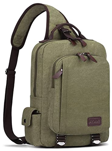 S-ZONE Hombre Mochila Bandolera Bolso de Pecho Bolso Bandolera de 13 Pulgadas Bolso Deportivo Bolso Bandolera al Aire Libre Senderismo Ciclismo Viajes