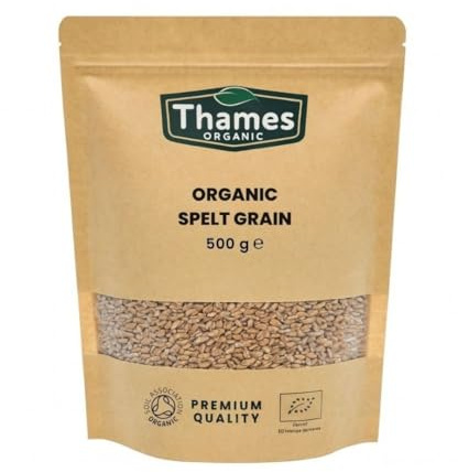 Thames Organic Spelt Grain, Nutty & Hearty, Versatile Whole Grain for Baking & Cooking, Organic & Non-GMO, Rich in Plant Protein & Fiber - Ideal for Vegan, Vegetarian Diets 500g